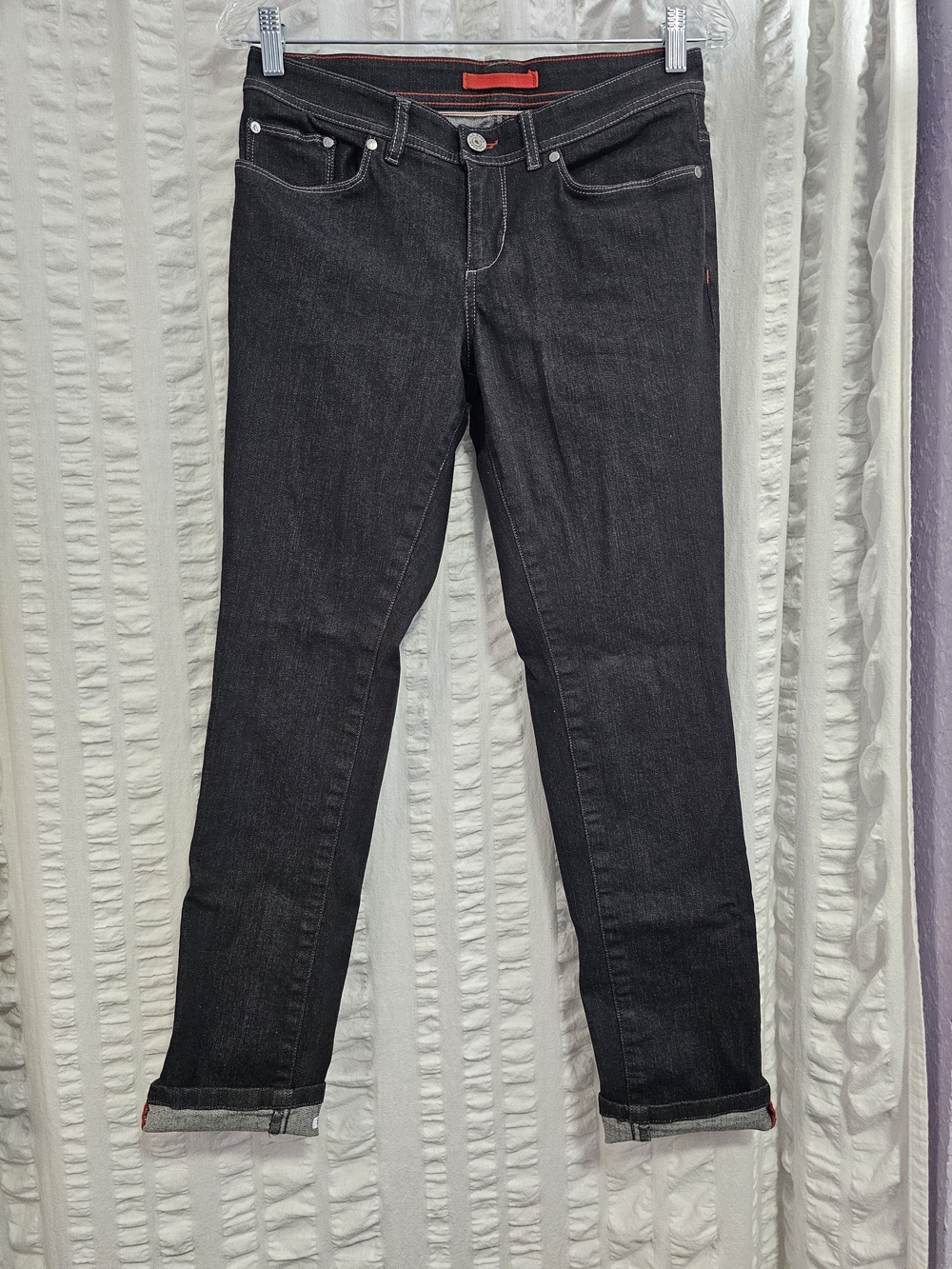 L.L. Bean Womens Jeans Cliffside Cordura Straight-Leg Reflective Cuff
